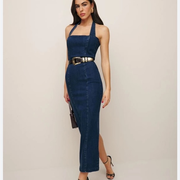 Staud Dubois Staud Teddy Coat NWT REFORMATION Evita Denim Midi - Main Image